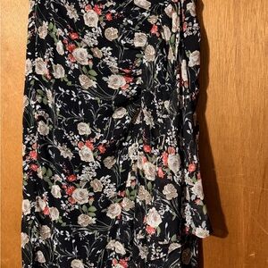 Lea & Viola Asymmetrical Black Floral Skirt